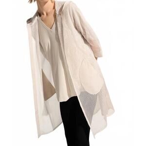 NEW JOSEPH RIBKOFF memory and mesh aline cover up with hood in moonstone